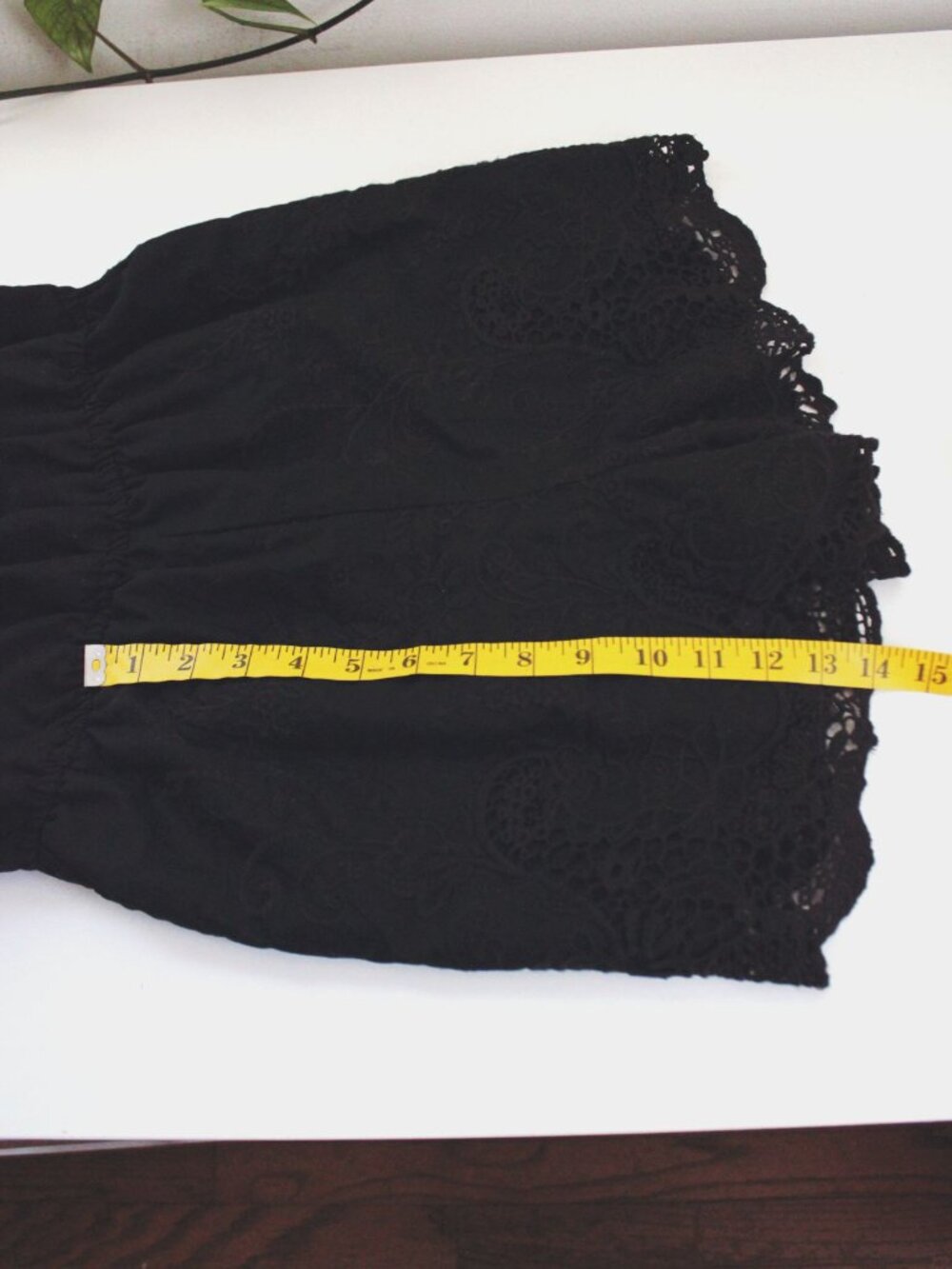 Abercrombie & Fitch Black Off-Shoulder Crochet Lace Romper Small Whimsigoth - Picture 7 of 9